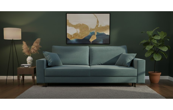 Sofa Emilia 74 na sprężynach z funkcją spania i pojemnikiem